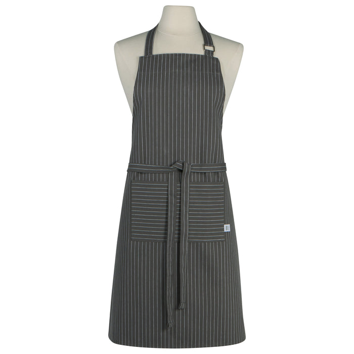 Granite Gray Pinstripe Chef Apron