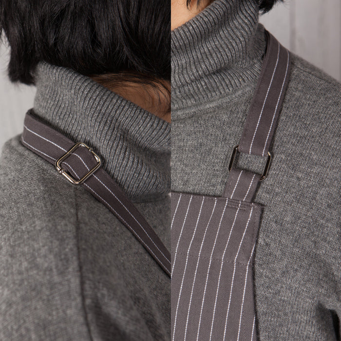 Granite Gray Pinstripe Chef Apron