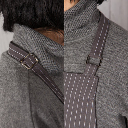 Granite Gray Pinstripe Chef Apron