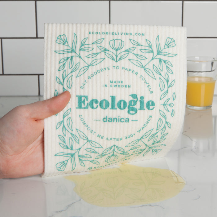 Green Love Swedish Dishcloth
