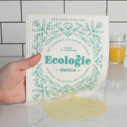 Green Love Swedish Dishcloth