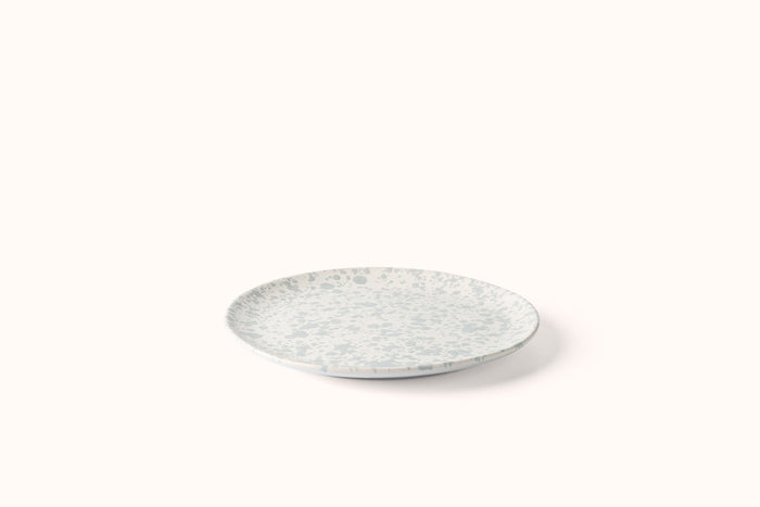 GREY ON WHITE SPLATTERWARE DINNERWARE