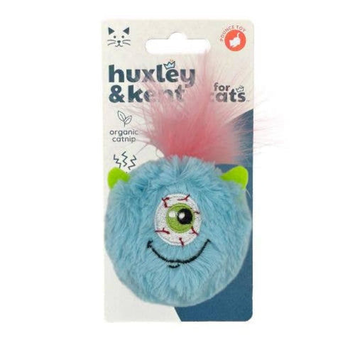 Halloween One-Eyed Monster Furr Ball Blue Plush Cat Toy