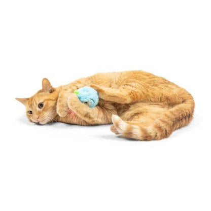 Halloween One-Eyed Monster Furr Ball Blue Plush Cat Toy