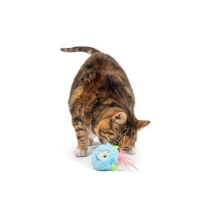 Halloween One-Eyed Monster Furr Ball Blue Plush Cat Toy