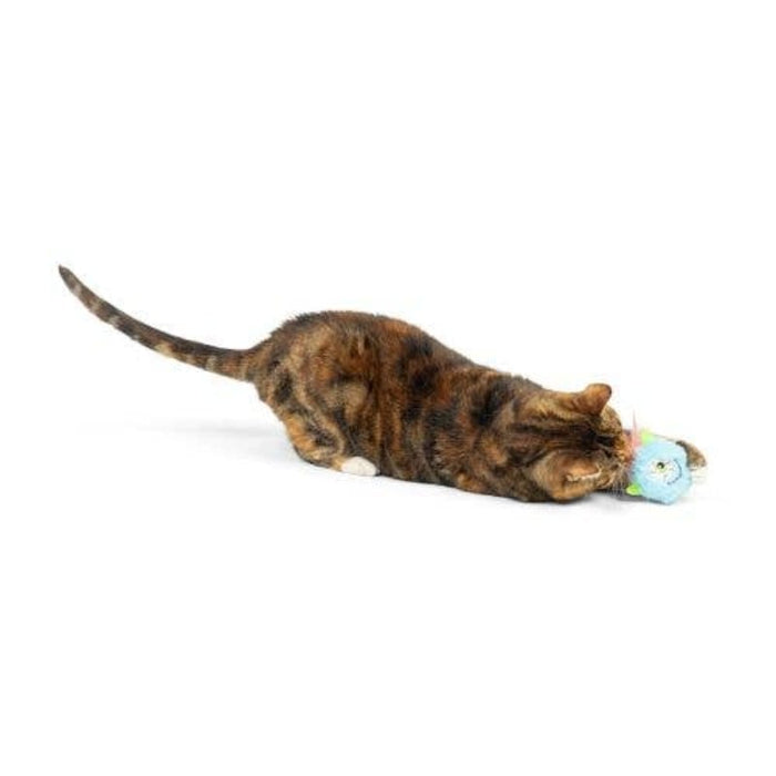 Halloween One-Eyed Monster Furr Ball Blue Plush Cat Toy