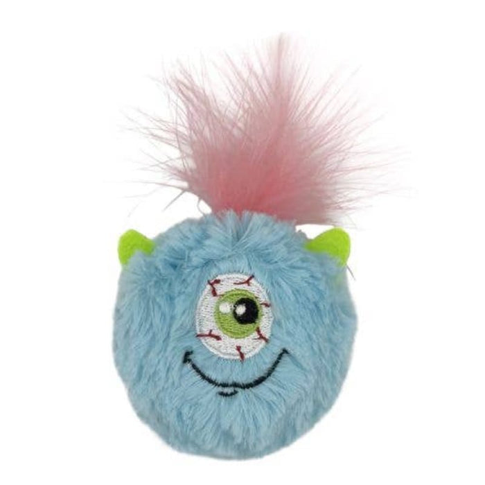 Halloween One-Eyed Monster Furr Ball Blue Plush Cat Toy