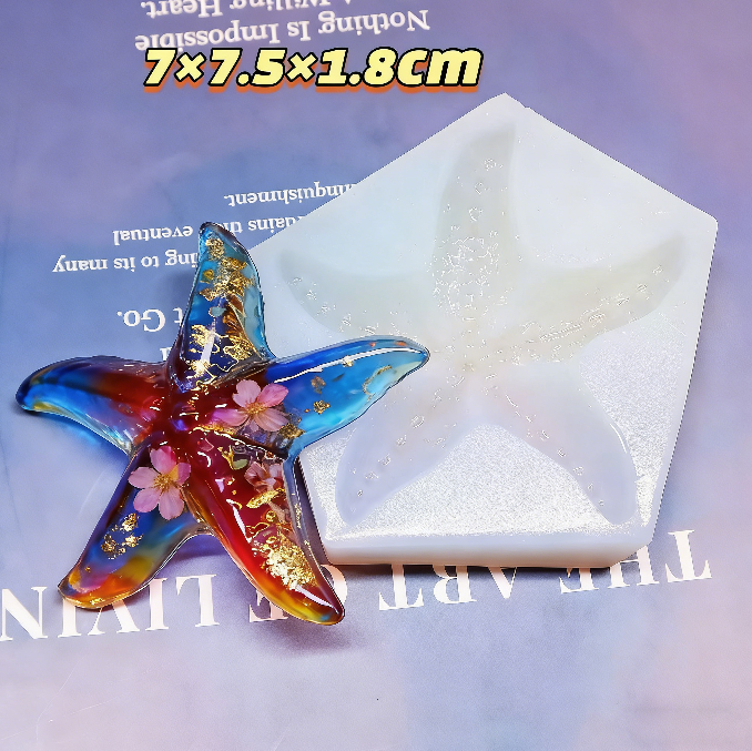 Handmade 2D Starfish Ornament Resin Mold