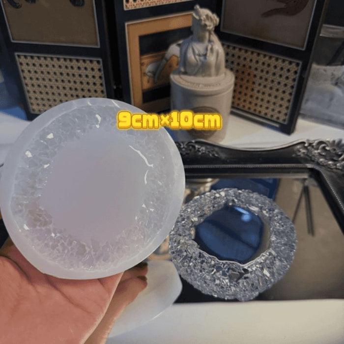 Handmade Crystal Cluster Edge Dish Storage Ornament Resin Mold