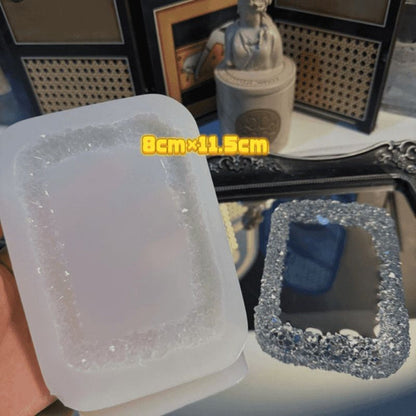 Handmade Crystal Cluster Edge Dish Storage Ornament Resin Mold