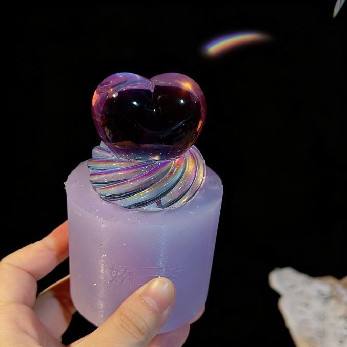 Handmade Crystal Cream Strawberry Apple Cherry Heart Ornament Resin Mold