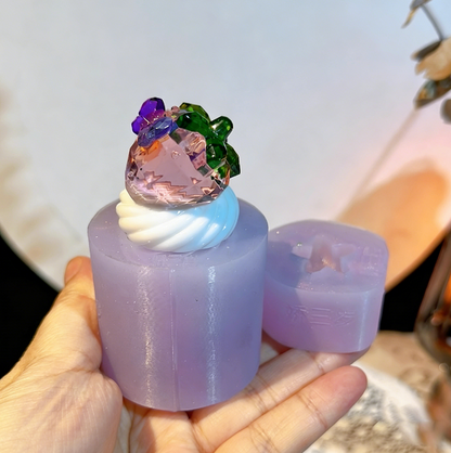Handmade Crystal Cream Strawberry Apple Cherry Heart Ornament Resin Mold