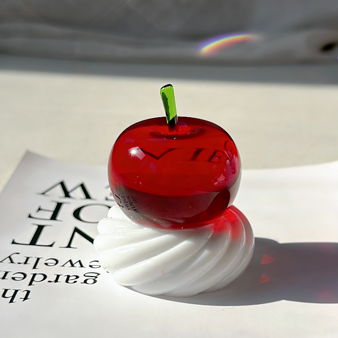 Handmade Crystal Cream Strawberry Apple Cherry Heart Ornament Resin Mold