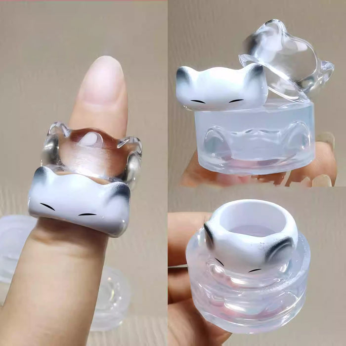 Handmade Cute Cat Ears Shape Ring Decoration Resin Molds