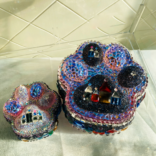 Handmade Diamond Cat Claw Storage Jar Castle Style Diamond Resin Mold