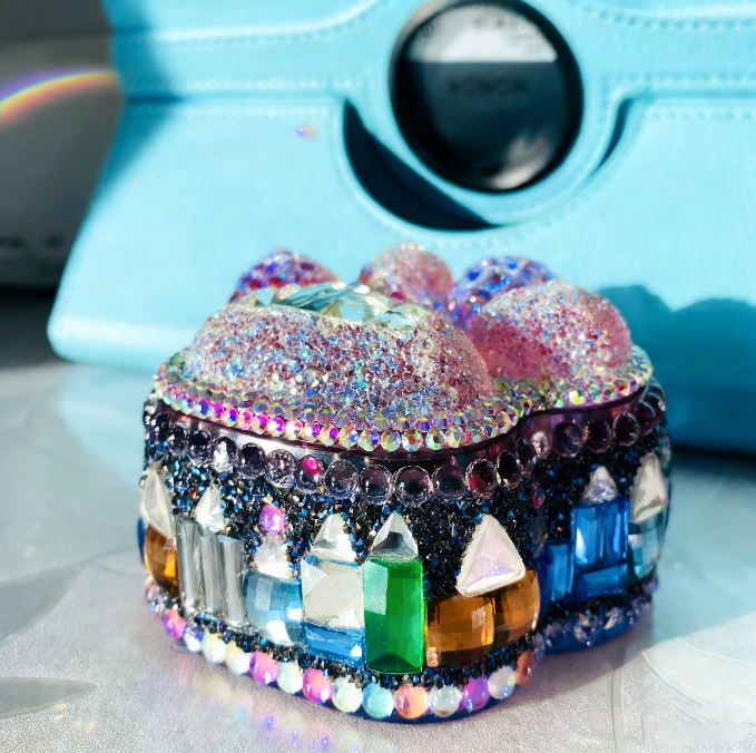 Handmade Diamond Cat Claw Storage Jar Castle Style Diamond Resin Mold