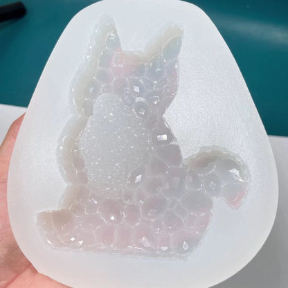 Handmade Diamond Cat Cluster Resin Molds