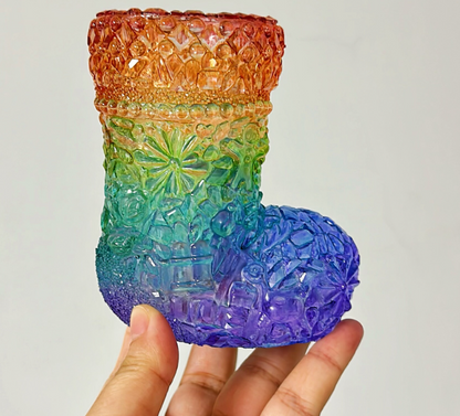 Handmade Diamond Christmas Boot Storage Resin Mold