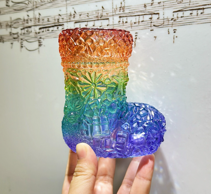 Handmade Diamond Christmas Boot Storage Resin Mold
