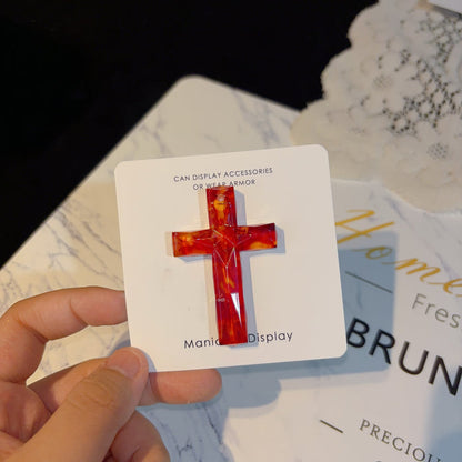 Handmade Diamond Cut Cross with Hole Pendant Resin Mold