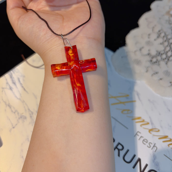 Handmade Diamond Cut Cross with Hole Pendant Resin Mold