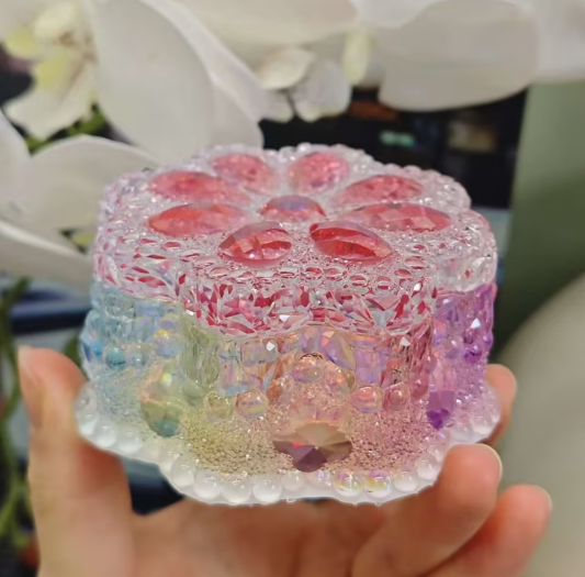 Handmade Diamond Flower Storage Jar Resin Mold
