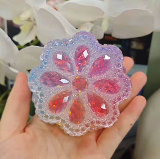Handmade Diamond Flower Storage Jar Resin Mold