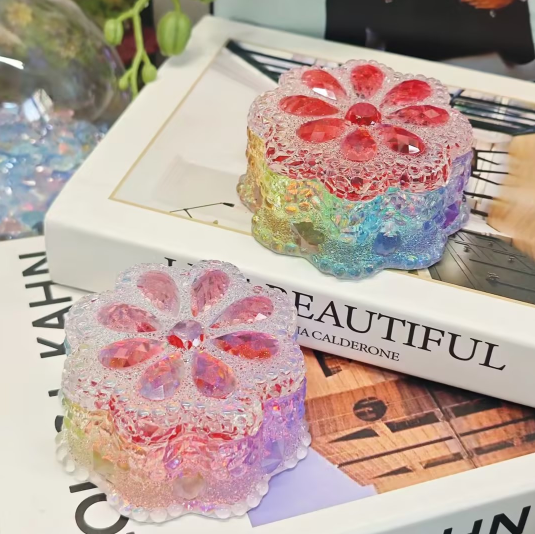 Handmade Diamond Flower Storage Jar Resin Mold