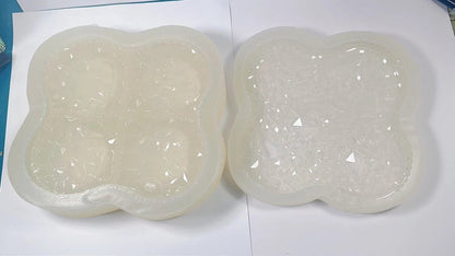 Handmade Diamond Oversized Divider Tray Storage Resin Molds（Mold Weight：105.82 oz ）