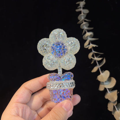 Handmade Diamond Potted Flower Decoration Resin Mold