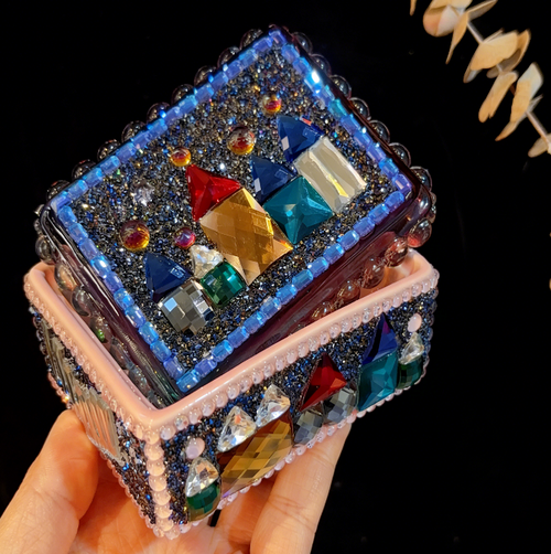 Handmade Diamond Rectangular Castle Diamond Storage Resin Mold
