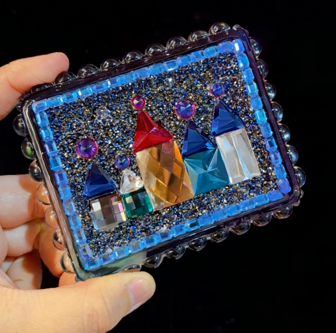 Handmade Diamond Rectangular Castle Diamond Storage Resin Mold
