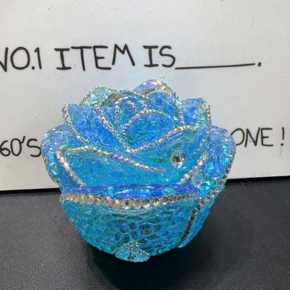 Handmade Diamond Rose Flower Storage Box Resin Molds