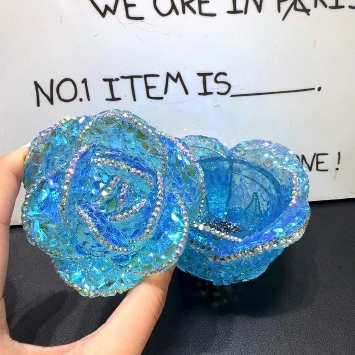 Handmade Diamond Rose Flower Storage Box Resin Molds
