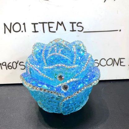 Handmade Diamond Rose Flower Storage Box Resin Molds