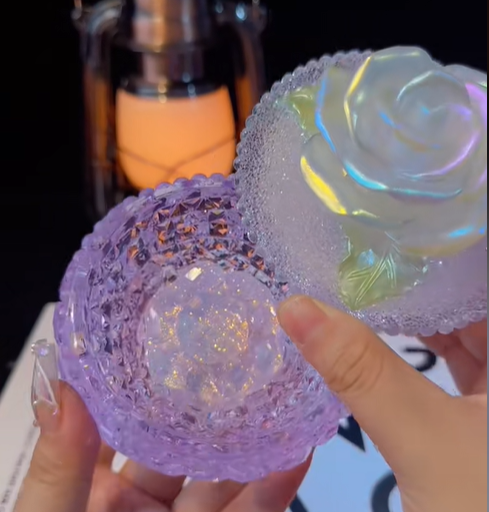 Handmade Diamond Rose Round Jar Storage Resin Mold