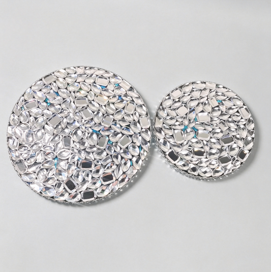 Handmade Diamond Round Coaster Tray Resin Mold