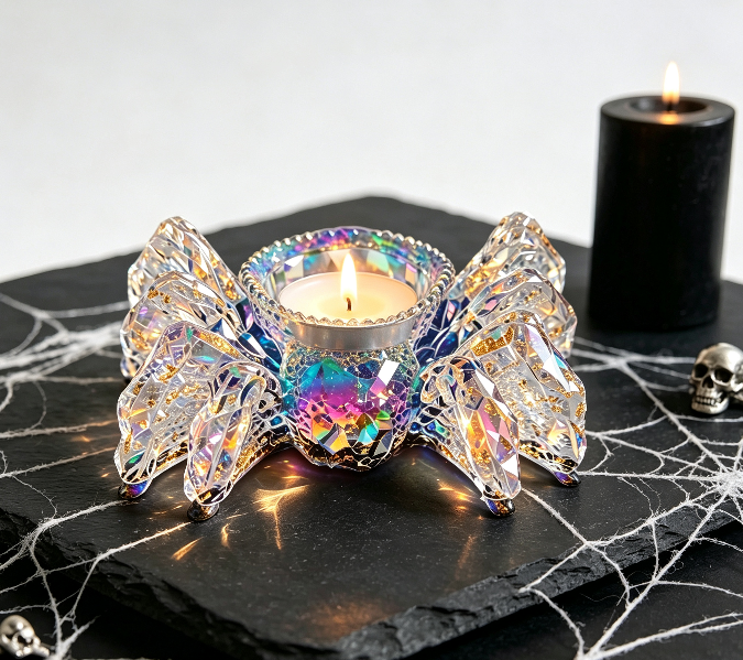 Handmade Diamond Spider Candlestick Ornament Resin Molds