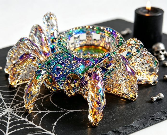 Handmade Diamond Spider Candlestick Ornament Resin Molds