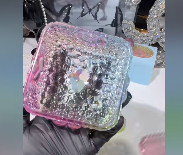Handmade Diamond Square Heart Relief Storage Box Resin Mold