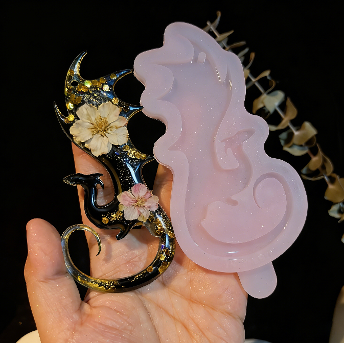 Handmade Flying Dragon Hanging Resin Mold with Hole