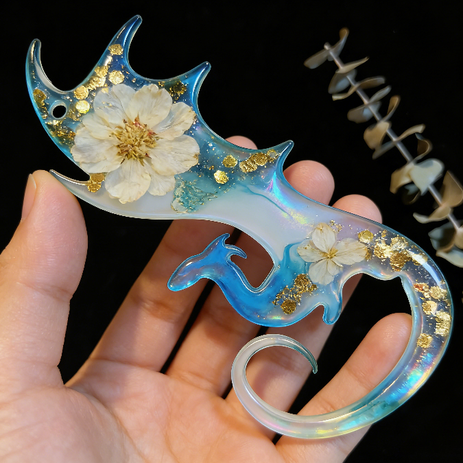 Handmade Flying Dragon Hanging Resin Mold with Hole