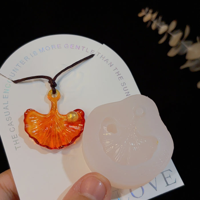 Handmade Mini Snail Ginkgo Leaf Necklace Pendant Resin Mold