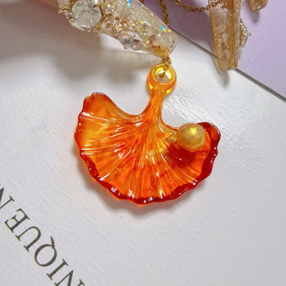 Handmade Mini Snail Ginkgo Leaf Necklace Pendant Resin Mold