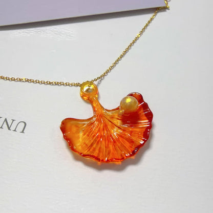 Handmade Mini Snail Ginkgo Leaf Necklace Pendant Resin Mold