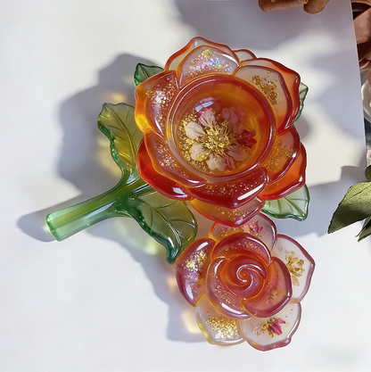 Handmade One Bloom Rose & Sunflower Storage Jar Resin Mold