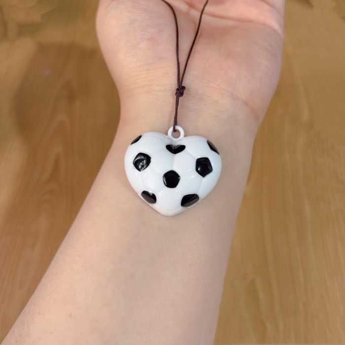 Handmade Puffy Heart Soccer Pattern Necklace Resin Mold