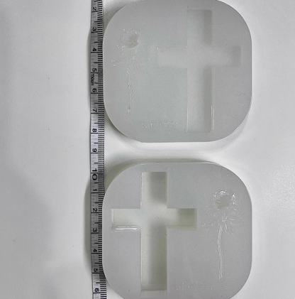 Handmade Rose Cross Sacred Love Pendant Resin Mold