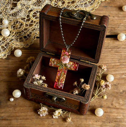 Handmade Rose Cross Sacred Love Pendant Resin Mold