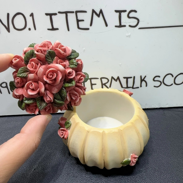 Handmade Rose Ring Jewelry Storage Jar Resin Molds